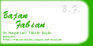 bajan fabian business card
